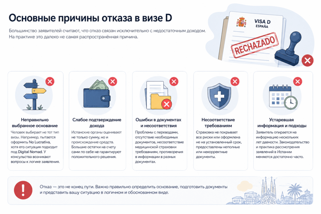 Отказ в визе D